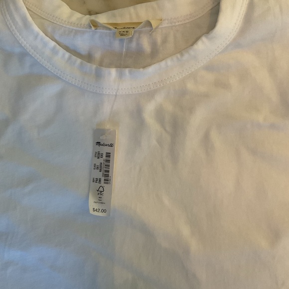 NWT Madewell Cotton Perfect Crewneck White TShirt pallet dust washed by hand - Picture 14 of 16